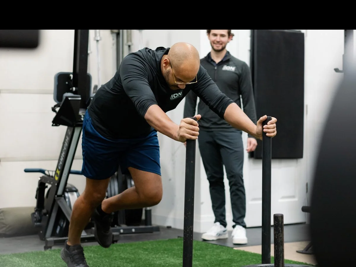 Coached rehab exercise in the iON gym