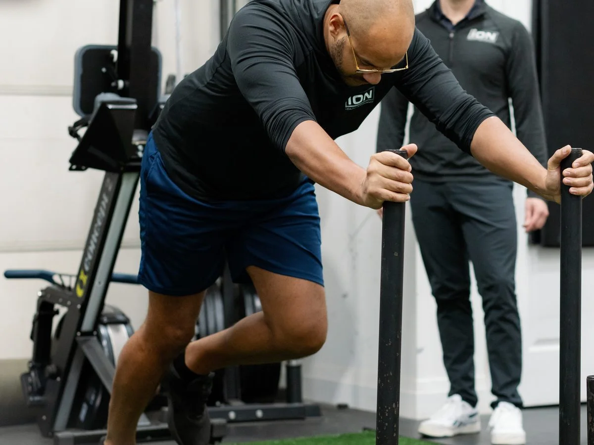Client working through a coached exercise